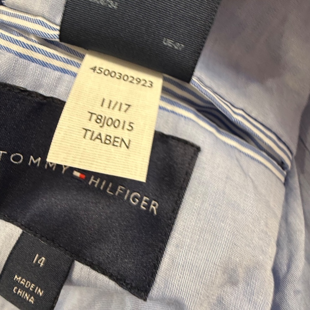 Tommy Hilfiger Boy's Plaid Blazer Size 14, Two Button, Long Sleeve, Lined Preppy - Picture 15 of 16